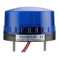 Baomain Industrial Signal Round Blue Warning Light Strobe 110V AC,