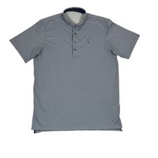 Greyson Golf Polo Men Large Blue Geometric Wolf Performance shirt All Over print