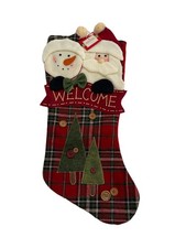 Christmas Felt Stocking Santa And Snowmen