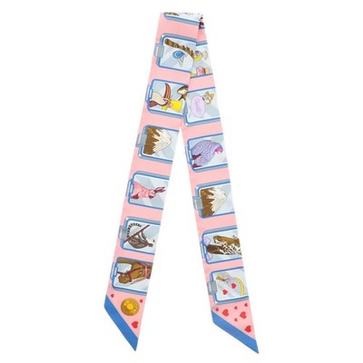 HERMES Twilly Scarf, Hermes Story, Silk, Pink, Women's, Used