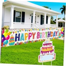 Happy Birthday Yard Decoration Personalized Birthday Lawn Sign 98.4 x 17.7