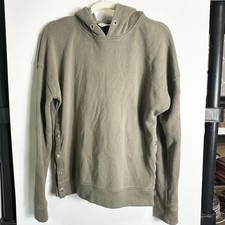 Abercrombie Fitch Snap Side Hoodie Olive Green Womens Sz Small Utility Style