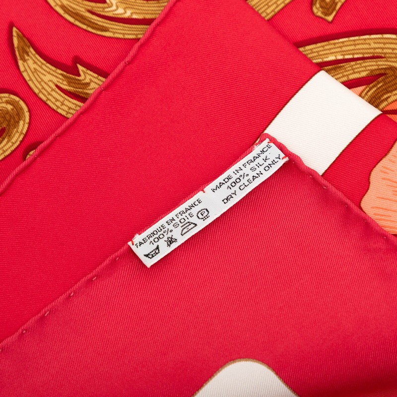 Hermes Carre90 Cheval Turc Turkish Horse Scarf Red Silk r0_0630 image 7