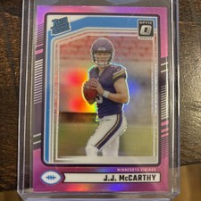 2024 Panini Donruss - Rated Rookie J.J. McCarthy #303 Optic Preview Pink...Prizm