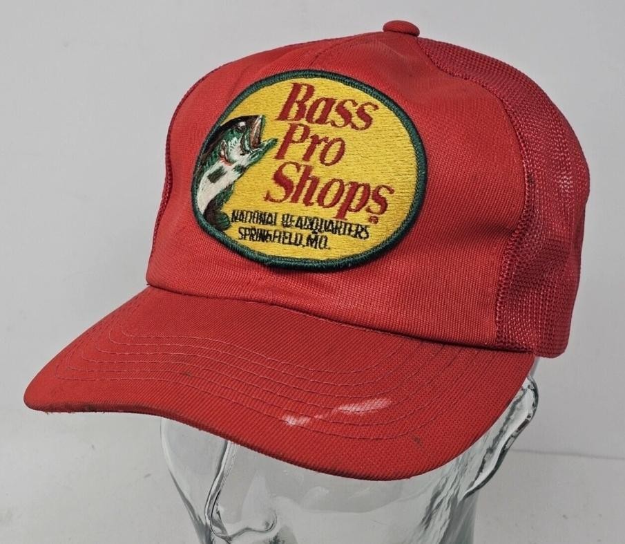 帽子 vintage made in USA Bass Pro Shops cap Vintage Bass Pro Shops Hat Cap Snap Back Red Mesh Trucker
