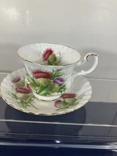 Royal Albert Highland Thistle Bone China Tea Cup & Saucer
