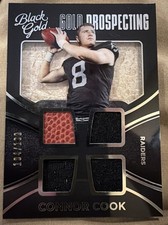 2016 Panini Black Gold - Gold Prospecting Quad Materials Connor Cook #GQ20 White