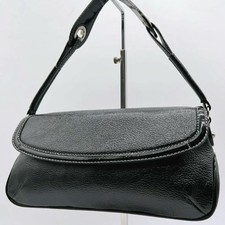 Tsuchiya Kaban Black Leather Crossbody Shoulder Bag Flap Auth Made in JAPAN