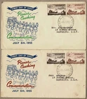 Australia 1955 SCP Cobb & Co Coaching  FDC Cover x2