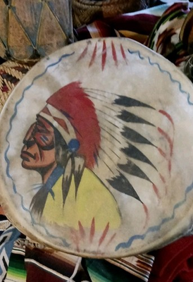 #ad **AWESOME 1920 30s NORTHWEST COAST HAND DRUM OLD PAINT COLLECTORS ITEM HTF * $849.99