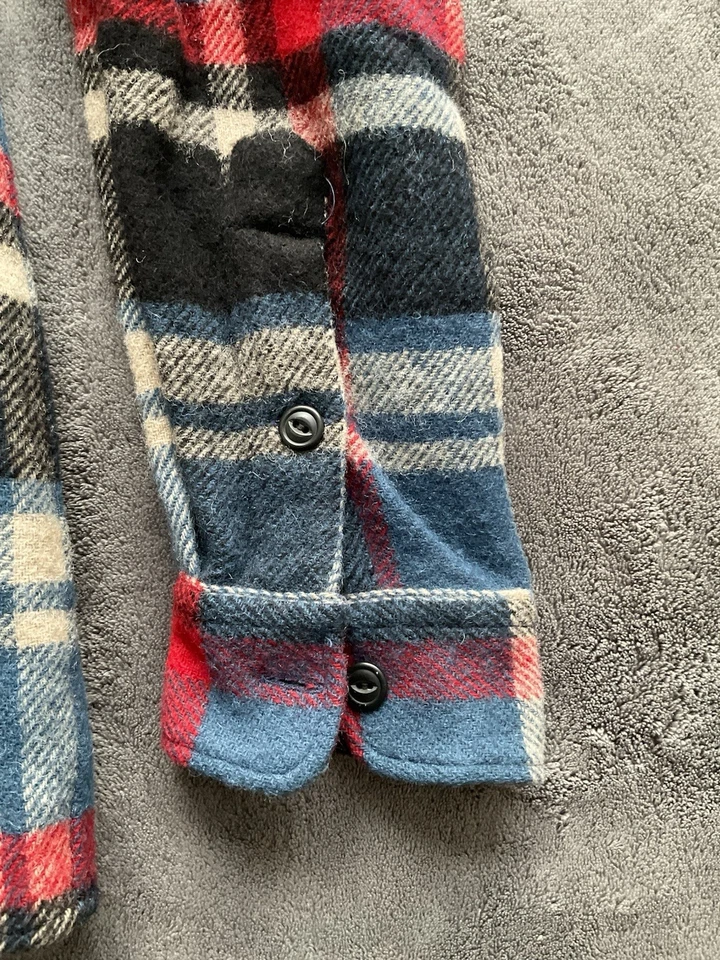 VNT Polo Ralph Lauren Camisa de Lana a Cuadros Con Botones Para Hombre Talla L Hecha en EE. UU. Rara Foto 4 de 4