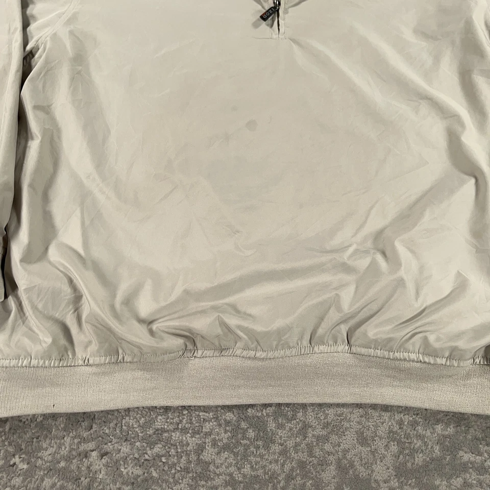 Chaqueta cortavientos de golf vintage IZOD XFG para hombre XXL beige 1/4 cremallera pulóver años 90 Y2K Foto 4 de 4