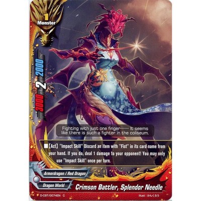 Buddyfight TCG card D-CBT/0074EN C Crimson Battler, Splendor Needle Dragon Figh