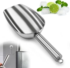 Ice Scoop for Freezer with Magnetic Hook, 12oz Stainless Steel Ice Scoop for GE 