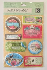 Serendipity Word & Phrases Grand Adhesions Scrapbooking Stickers By K&Company