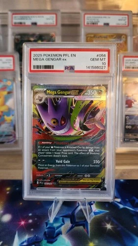 2025 POKEMON PFL EN-PHANTASMAL FLAMES #056 MEGA GENGAR EX PSA 10 (FREE S&H)