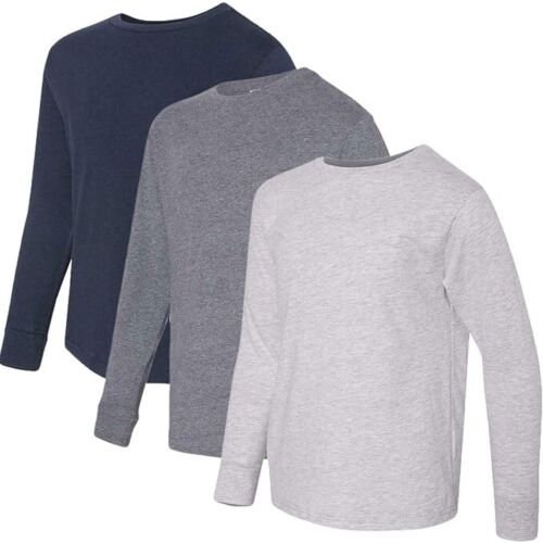 Boy's Long Sleeve T-Shirts 3 Pack Size Large T-Shirt for Big Boys