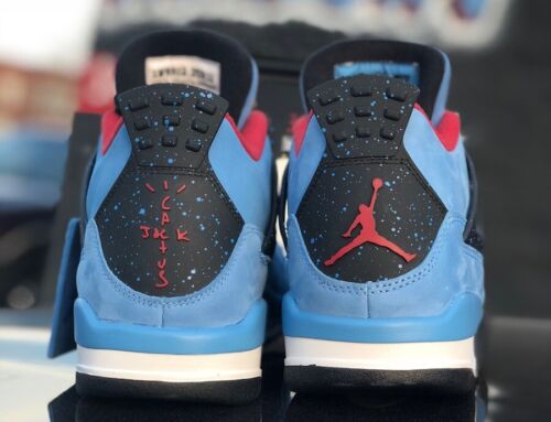 Jordan 4 Retro x Travis Scott Cactus Jack - Size 10 Men University Blue/Black - Picture 3 of 6