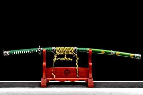 40'' Spring Flower Green Tachi T10 Steel Sharp Japanese Samurai Functional Sword - Picture 3 of 12