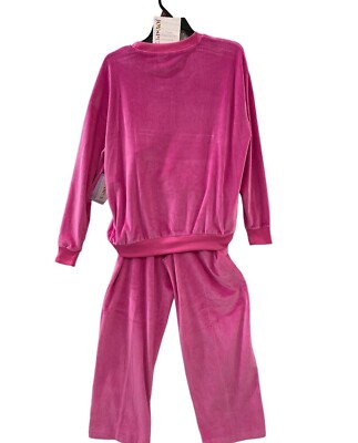Joyspun Women's Ribbed Velour Top and Pants Pajama Set With