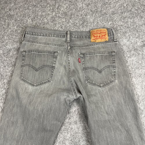 Levis 511 Jeans Mens 34x30 Gray Slim Fit Medium Wash Distressed Denim - 第 8/10 張圖片