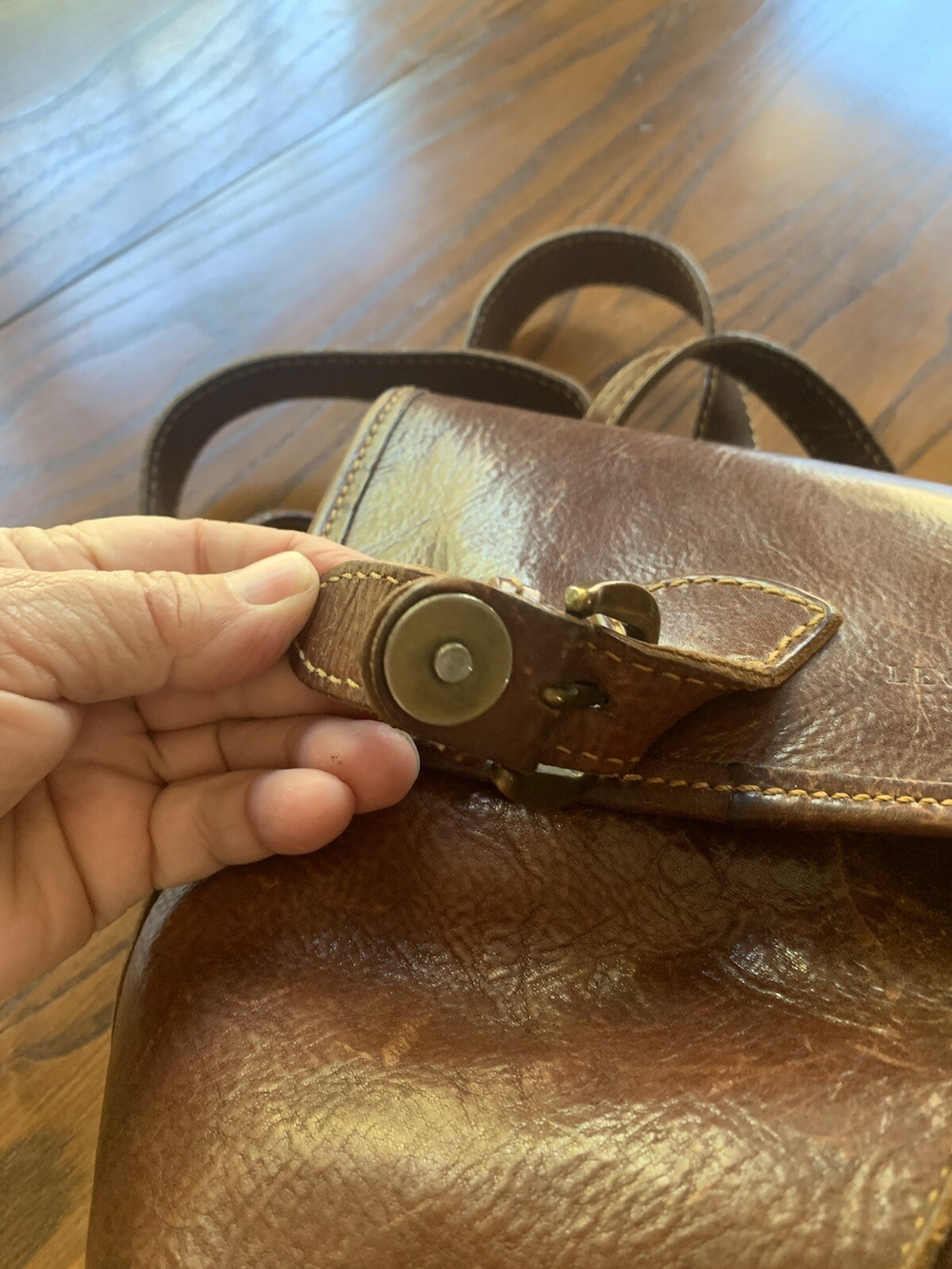 Vintage Italian Leather Women's Backpack Purse Gem