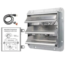 10 Inch Shutter Exhaust Fan 1650RPM 820 CFM & Adjustable Programmable Thermostat