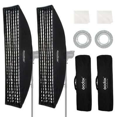 2PCS FW30x120cm/12 x47 Bowens Mount Strip Honeycomb Grid Softbox,Detachable S...