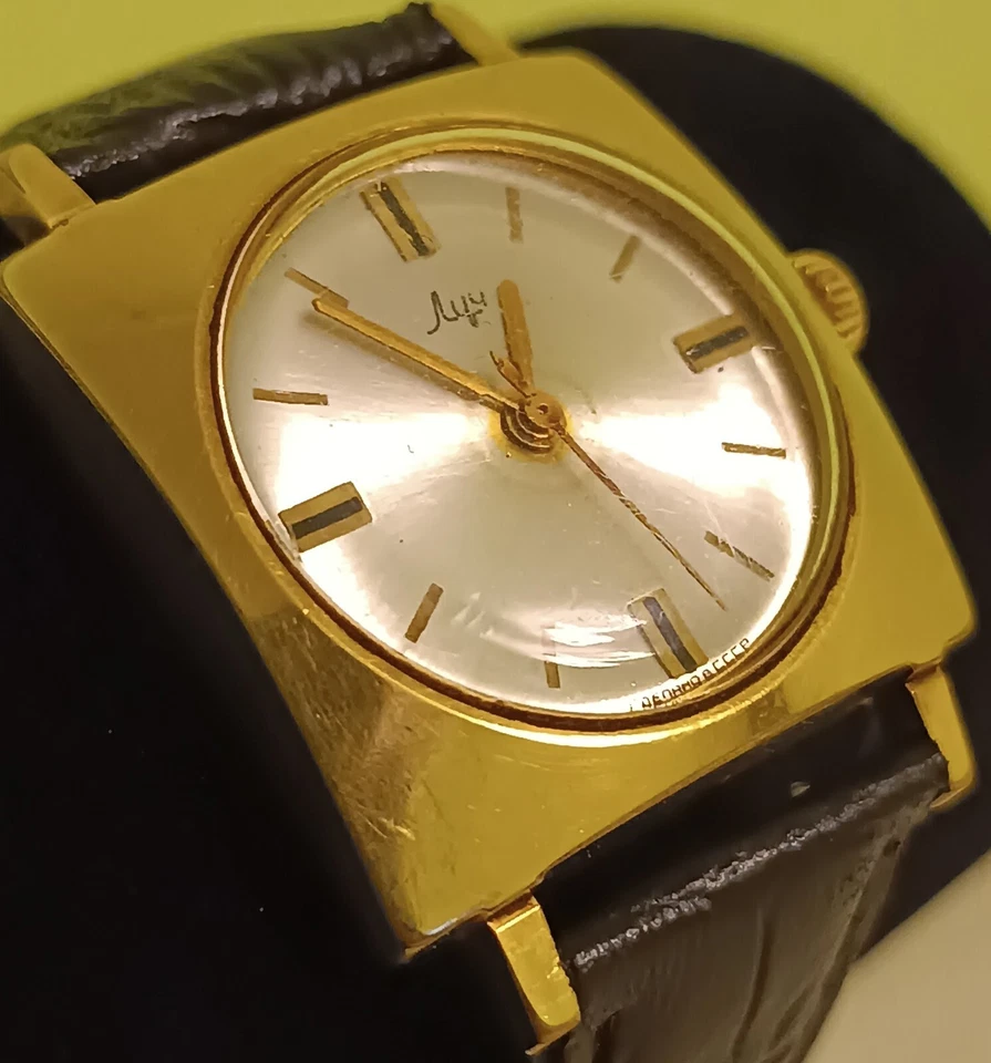 Vintage rare men's wrist watch Soviet USSR "LUCH" 23 jewels, gold-plated AU20 - Image 3 of 4