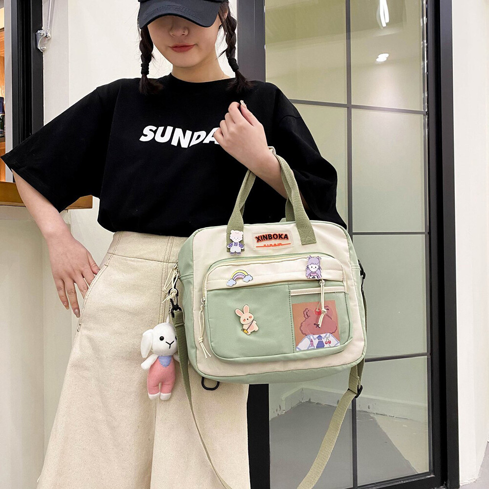 Kawaii Girl Shoulder Backpack Japanese Student Badges Schoolbag Crossbody Bags