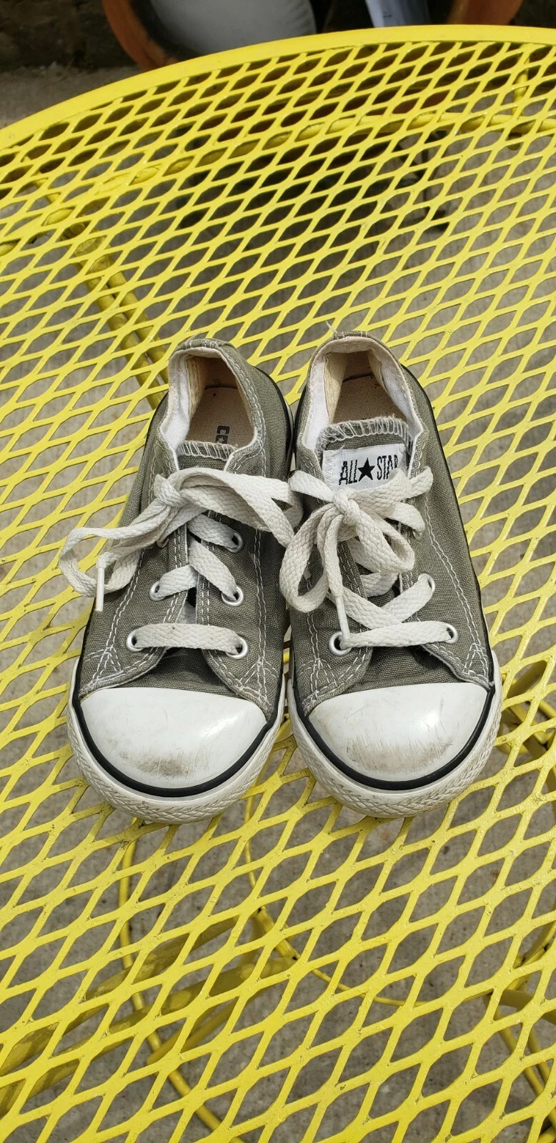 Scarpa Chuck Taylor unisex vintage Converse taglia 10 vita bassa grigio bianco