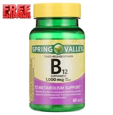 Spring Valley Timed-Release Vitamin B12 Tablets, 1,000 Mcg, 60 Count