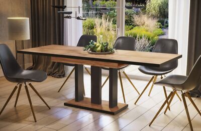 Esstisch 130-210cm APPIA Black Säulentisch Esszimmertisch erweiterbar ausziehbar