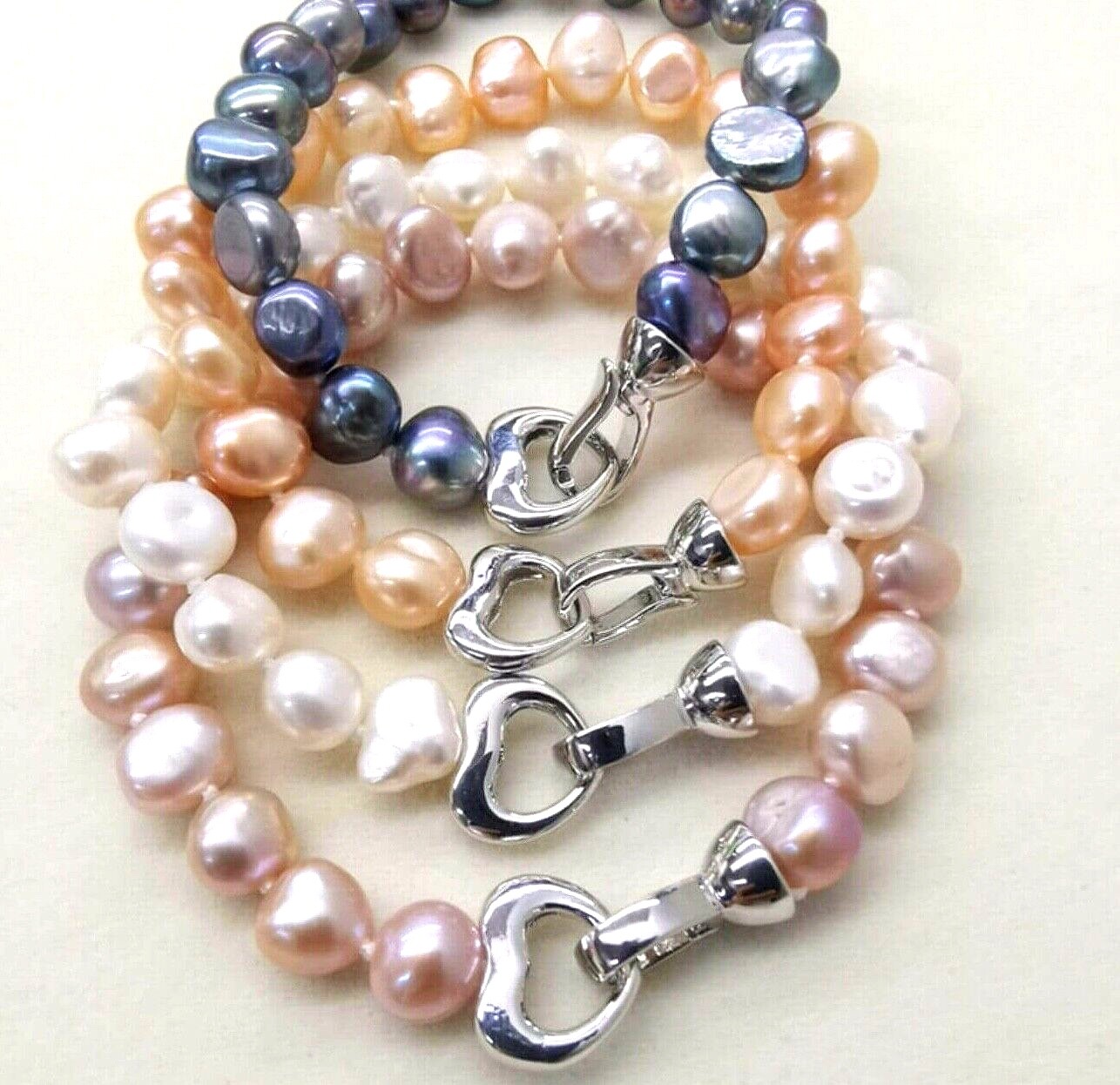 Bracelet en perles de culture et coeur en argent pour femme