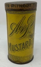 A & P Mustard Antique Advertising Spice Tin  1900’s Sultana Spice Mills