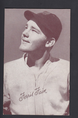   Ferris Fain 1947-63 Exhibit Baseball Card Vintage