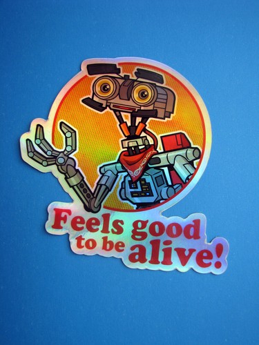 Johnny Five Holographic Sticker Short Circuit Johnny 5 Movie Holo Metallic Decal - Picture 5 of 5