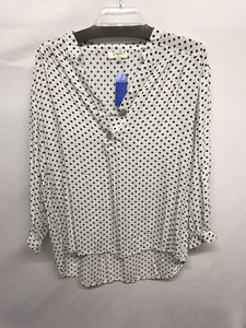 ladies black and white polka dot blouse