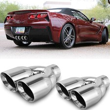 For Chevy Corvette C7 Dual Exhaust Tip 2.5 Inlet 3.5 Outlet 9.5 Length Chrome