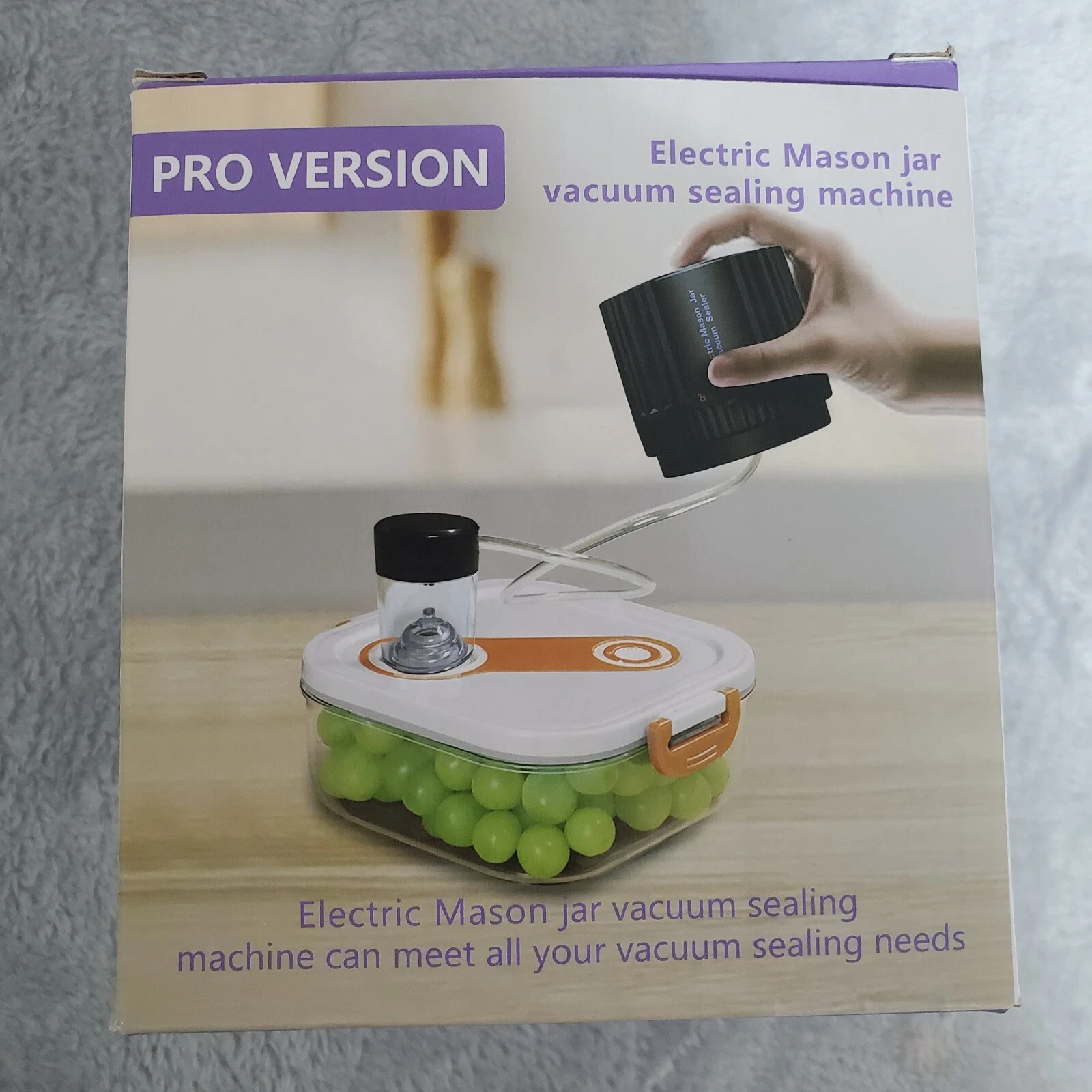 Mason Jar Black Cordless Canning Electric Vacuum Sealing Machine Pro Version
