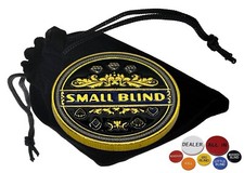 Texas Hold'em Poker Card Guard "Small Blind" + 7pc Buttons Lammers Set w/Pouch