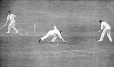 Cricket England's Arthur Carr makes a smart stop at short leg from- Old Photo