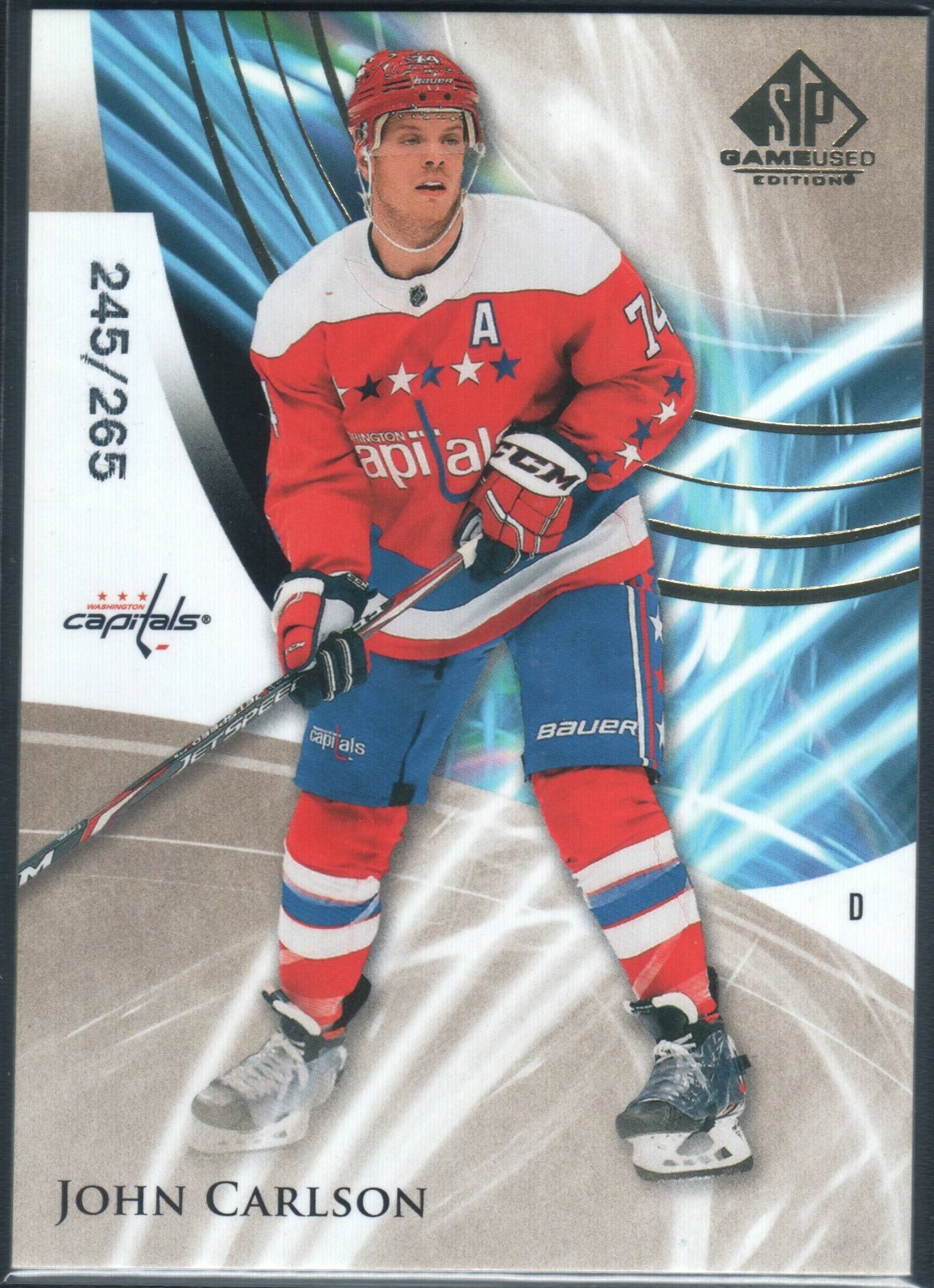 John Carlson Card 68 Numbered/265 2020-21 Upper Deck SP Game Used Hockey