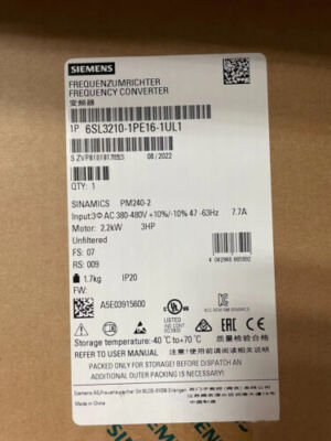 6SL3210-1PE16-1UL1 NEW SIEMENS SINAMICS Power Module PM240-2 6SL3210-1PE16-1UL1
