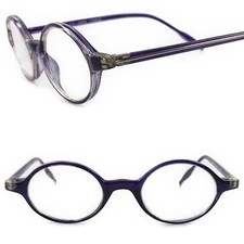 True Vintage Transparent w/ Purple Accent Mens Womens Round 1.00 Reading Glasses
