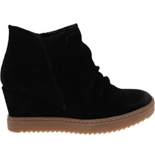 Sofft Womens Size 8 Siri Black Suede Wedge Ankle casual Booties Boots Shoes