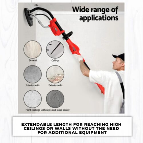 Drywall Sander Plaster Board Dust Free Sanding Disc Dry Wall Gyprock 6 Speed - Picture 2 of 12