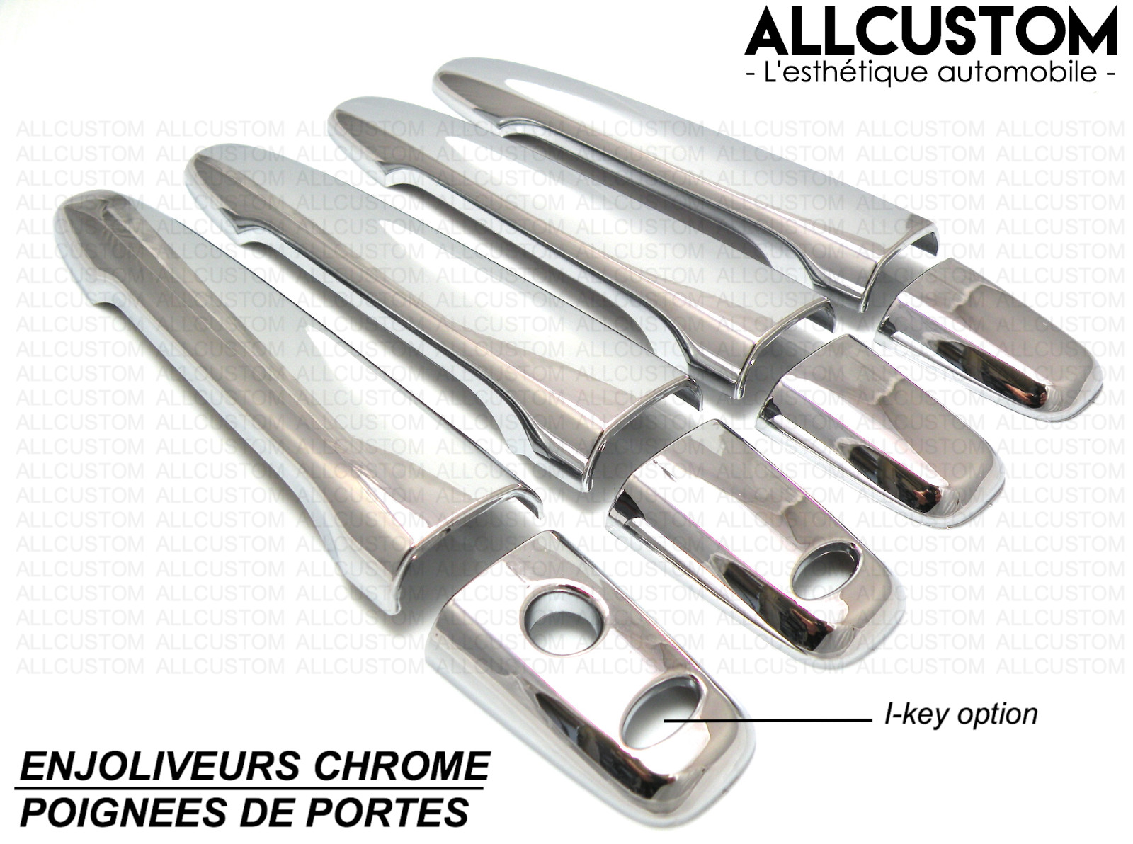 Coquilles de poignée de porte chromées pour Peugeot 4008 2012-2020 avec accès iKey