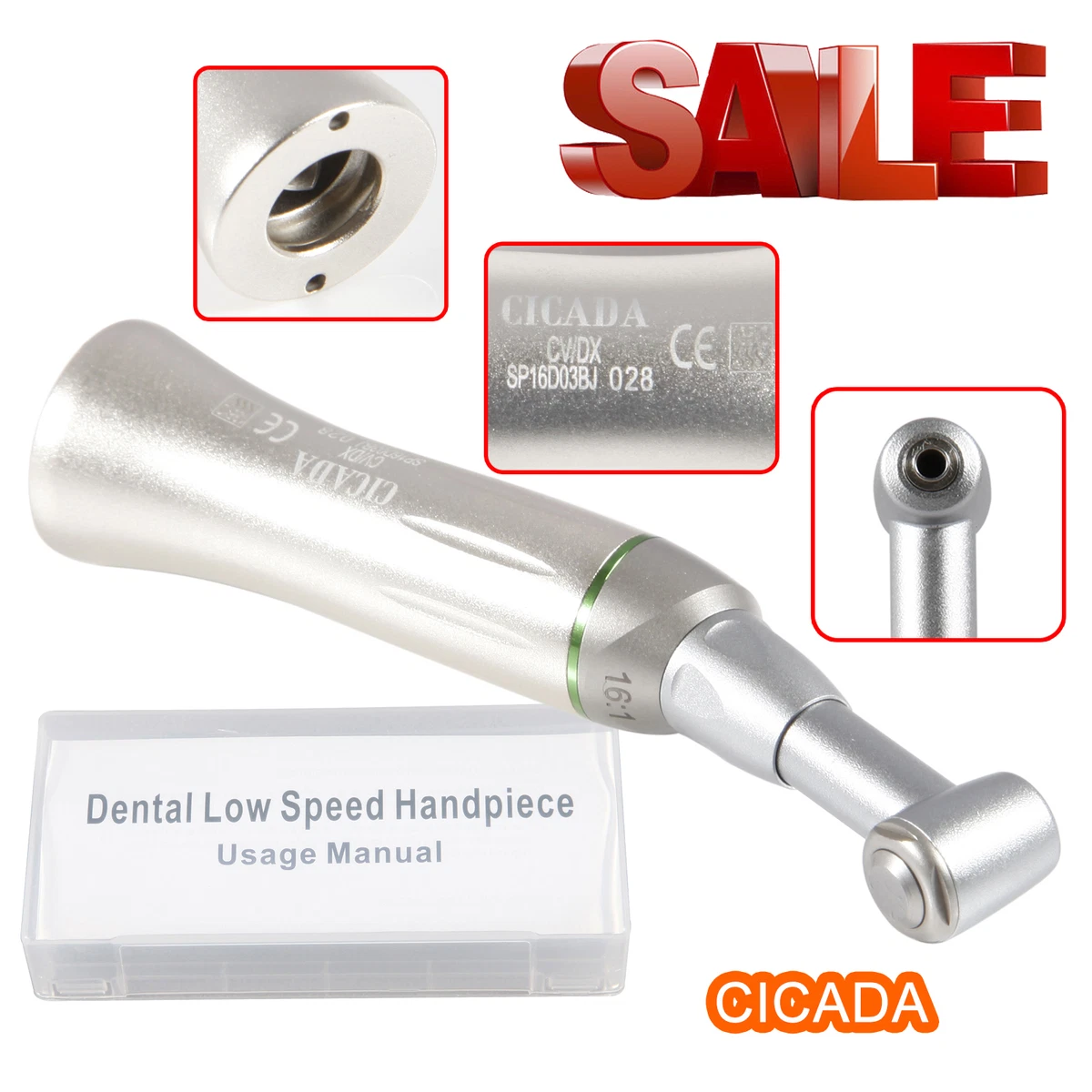 CVDX Dental Push 16:1 Endo Files Handpiece Low Speed Contra Angle Fit NSK |  eBay