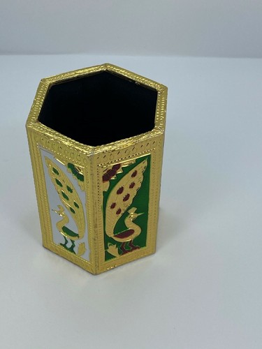 Hand Made Pen Holder with meenakari works brass sheets - Picture 4 of 4